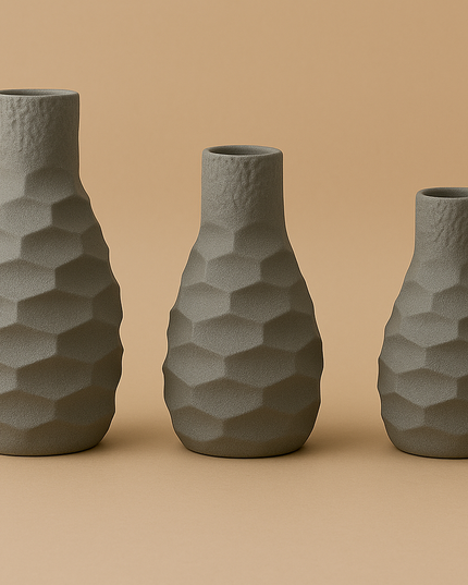 Sculpted Hive Vase Set