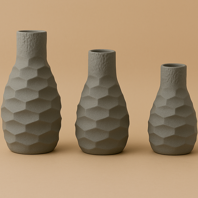Sculpted Hive Vase Set