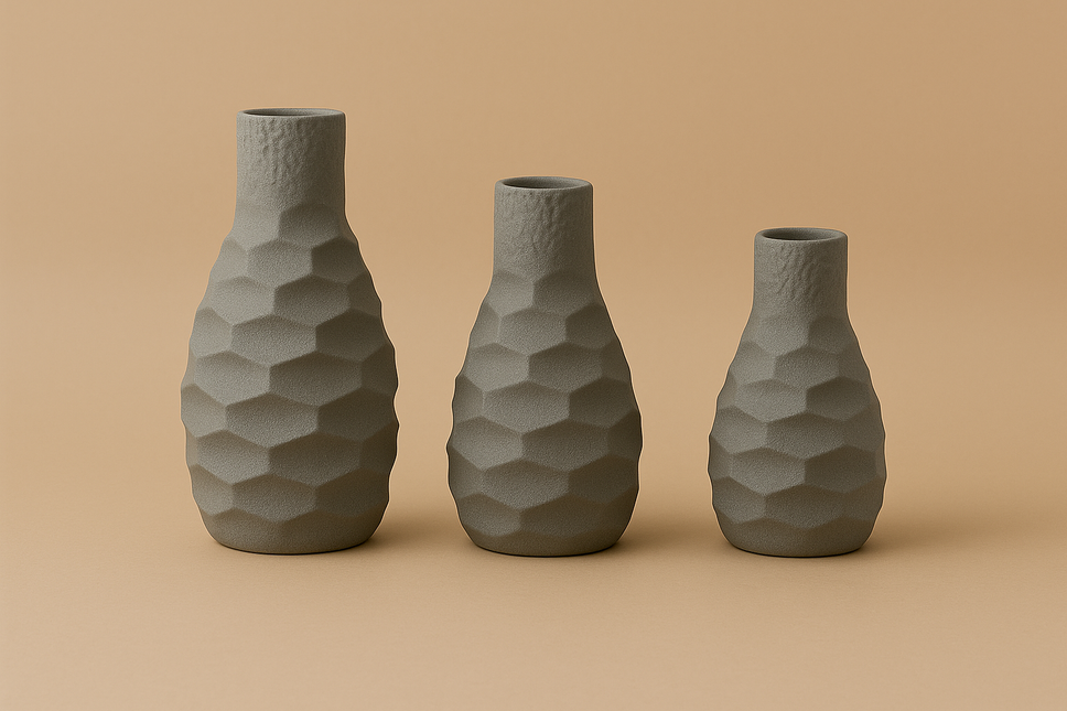 Sculpted Hive Vase Set