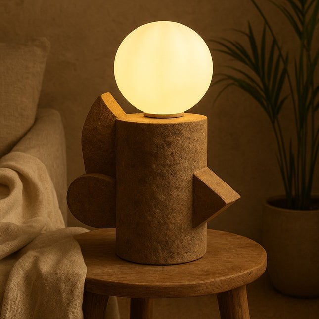 Modern Orb Wooden Lamp