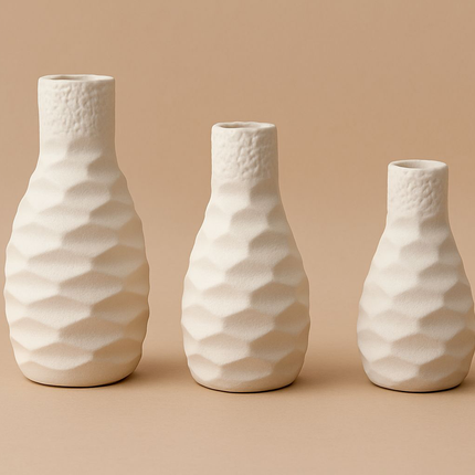 Sculpted Hive Vase Set