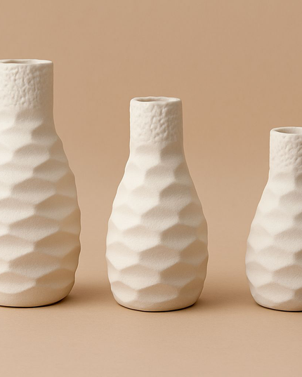 Sculpted Hive Vase Set