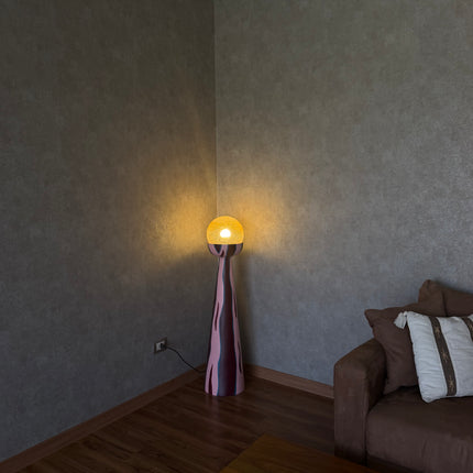 Large Purple Wave Lamp
