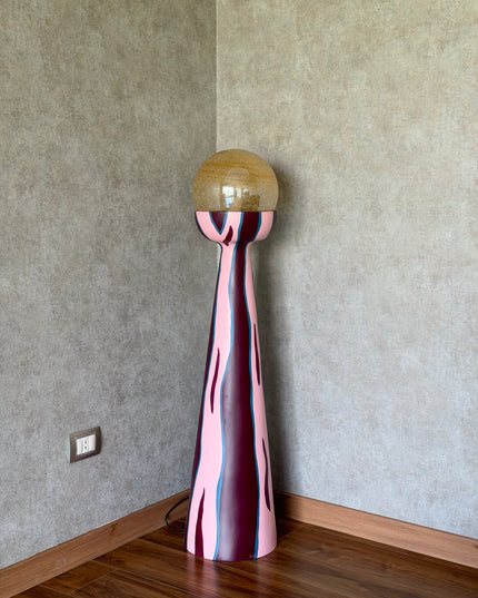 Large Purple Wave Lamp