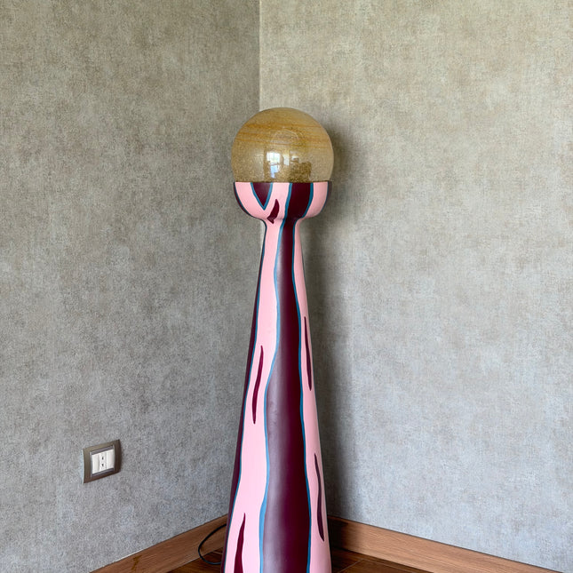 Large Purple Wave Lamp