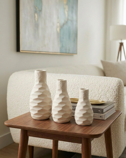 Sculpted Hive Vase Set