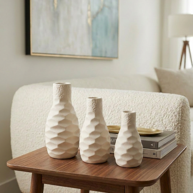 Sculpted Hive Vase Set